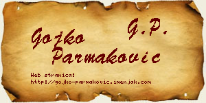 Gojko Parmaković vizit kartica